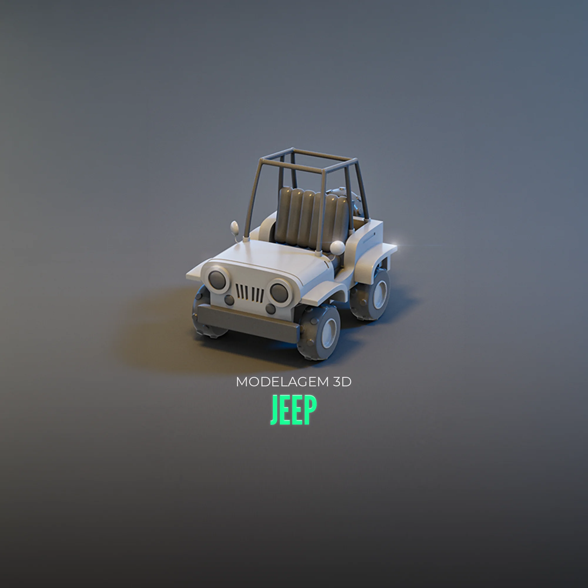 Capa do curso Modelagem jeep 3d - Make Mesh